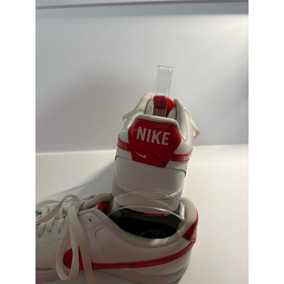 Nike Court Vision Low Sneakers White Red Men’s Size 11 Leather Lace-Up